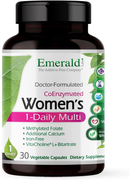 Emerald Labs Women'S 1-Daily Multi - Multivitamin For Women - Includes Calcium, Zinc, Vitamin B & More - Bone & Immune Support Supplement - Gluten- - 60 Vegetable Capsules