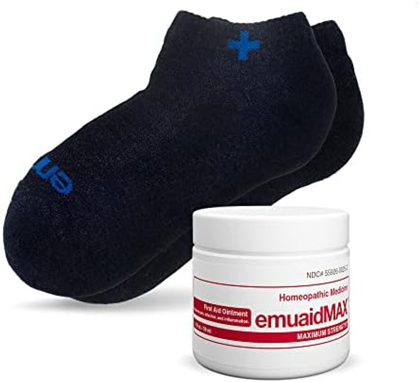 Emuaid Emuaidmax Nail Fungus Ointment Bundle - Emuaidmax Maximum Strength With Silver Ionic Socks Emuaid Emuaidmax Nail Fungus Ointment Bundle - Emuaidmax Maximum Strength With Silver Ionic Socks