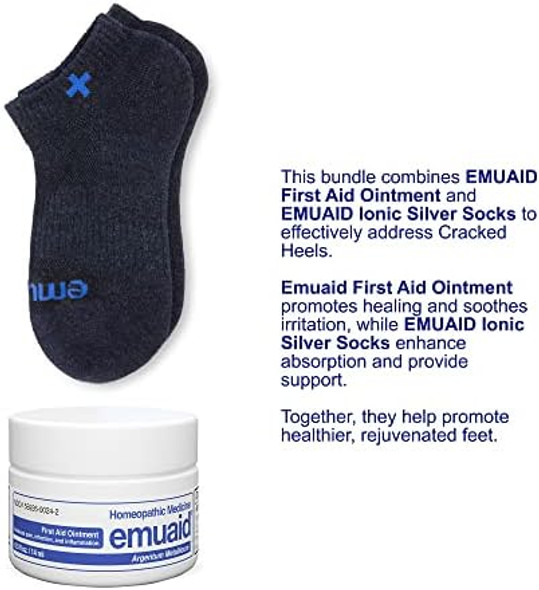 Emuaid Cracked Heels Repair Pack Regular Strength 0.5Oz With Silver Ionic Socks Is Suitable For Cracked Heels. Emuaid Cracked Heels Repair Pack Regular Strength 0.5Oz With Silver Ionic Socks Is Suitable For Cracked Heels.