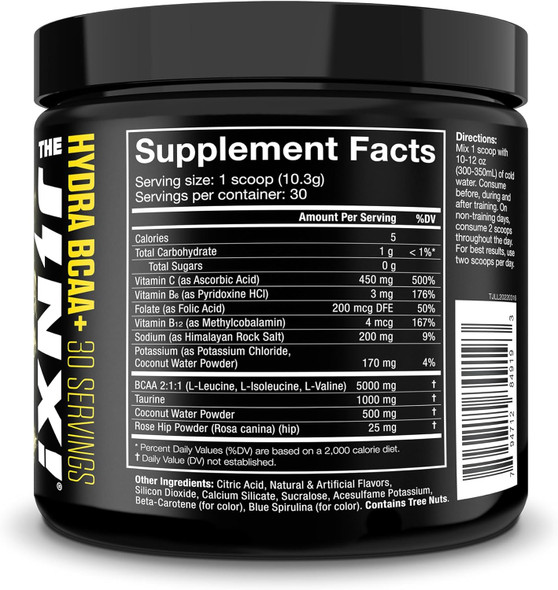 Jnx Sports The Jinx Hydra Bcaa+ Post Workout Recovery Drink - Hydration With Electrolytes For Men & Women - 30 Serving, Lemon Lime Jnx Sports The Jinx Hydra Bcaa+ Post Workout Recovery Drink - Hydration With Electrolytes For Men & Women - 30 Serving, Lemon Lime