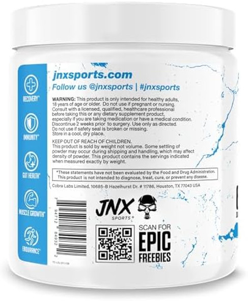 Jnx Sports, The Curse Glutamine, L-Glutamine Powder 5G - Support Muscle Recovery, Post Workout, 60 Servings, Unflavored