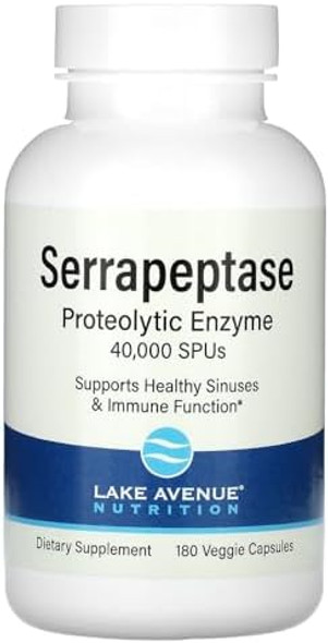 Lake Avenue Serrapeptase, Proteolytic Enzyme, 40,000 Spus, 180 Veggie Capsules, Nutrition Lake Avenue Serrapeptase, Proteolytic Enzyme, 40,000 Spus, 180 Veggie Capsules, Nutrition