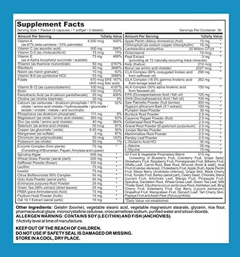 Lifesource Vitamins Men'S Ultra All In One Daily Pack - Complete Nutrition - 107 Nutrients - 42 Fruits And Veggies -