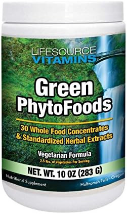Lifesource Vitamins Green Phyto Foods 10 Oz - 27 Organic Veggies - 72 Minerals -