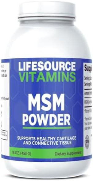 Lifesource Vitamins Msm Powder - 16 Oz - Pure And Clean - 226 Servings - 2,000 Mg Per Serving