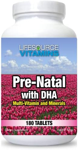 Lifesource Vitamins Pre-Natal Multi-Vitamins And Minerals With Dha - Mom And Baby Health - 180 Tablets