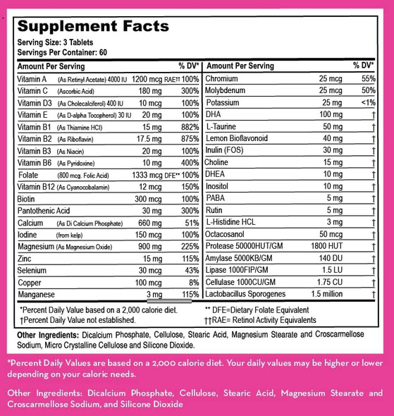 Lifesource Vitamins Pre-Natal Multi-Vitamins And Minerals With Dha - Mom And Baby Health - 180 Tablets