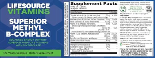 Lifesource Vitamins - Superior Methyl-B Complex -120 Capsules