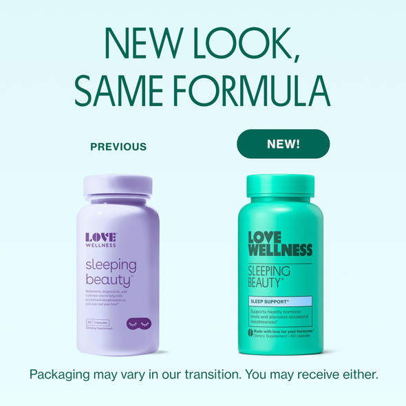 Love Wellness Sleeping Beauty  Sleep Support With Melatonin, Magnesium & L-Theanine  Promotes Restful Sleep, Relaxation & Calmness  Organic Valerian Root Powder & Lemon Balm  60 Count Love Wellness Sleeping Beauty  Sleep Support With Melatonin, Magnesium & L-Theanine  Promotes Restful Sleep, Relaxation & Calmness  Organic Valerian Root Powder & Lemon Balm  60 Count