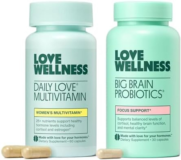 Love Wellness Daily Love Multivitamin & Big Brain Probiotics  Mind And Body Duo  Womens Vitamin And Probitoic Love Wellness Daily Love Multivitamin & Big Brain Probiotics  Mind And Body Duo  Womens Vitamin And Probitoic