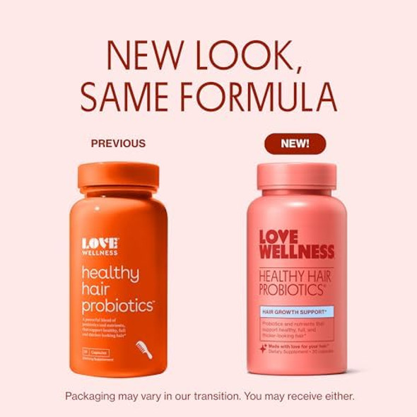 Love Wellness Healthy Hair Probiotics  Support Hair Growth With Biotin And Vitamin B12 & B6  Supplement For Healthy Scalp & Thicker, Fuller Looking Hair  Safe & Effective  30 Capsules Love Wellness Healthy Hair Probiotics  Support Hair Growth With Biotin And Vitamin B12 & B6  Supplement For Healthy Scalp & Thicker, Fuller Looking Hair  Safe & Effective  30 Capsules