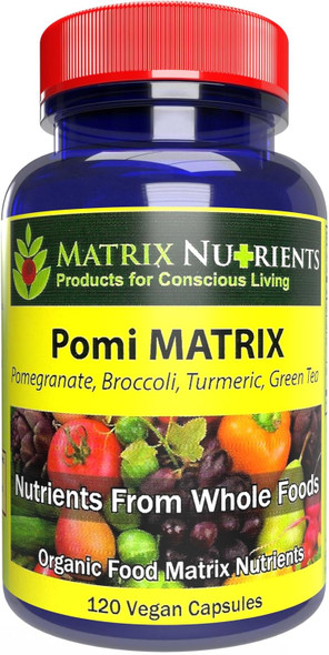 Pomi Matrix - 10 Times Stronger Than The Competition - Lower Psa Levels For Healthy Prostate - 100% Organic - Ingredients: Pomegranate, Green Tea, Turmeric, Broccoli - Vegan Capsules (120Ct) Pomi Matrix - 10 Times Stronger Than The Competition - Lower Psa Levels For Healthy Prostate - 100% Organic - Ingredients: Pomegranate, Green Tea, Turmeric, Broccoli - Vegan Capsules (120Ct)