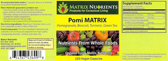 Pomi Matrix - 10 Times Stronger Than The Competition - Lower Psa Levels For Healthy Prostate - 100% Organic - Ingredients: Pomegranate, Green Tea, Turmeric, Broccoli - Vegan Capsules (120Ct) Pomi Matrix - 10 Times Stronger Than The Competition - Lower Psa Levels For Healthy Prostate - 100% Organic - Ingredients: Pomegranate, Green Tea, Turmeric, Broccoli - Vegan Capsules (120Ct)