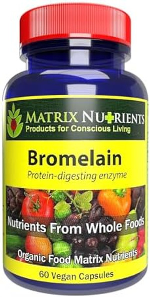 Bromelain - Highly Potent, 100% Organic, Protein-Digesting Enzyme Improve Digestion - Vegan Capsules (60Ct) Bromelain - Highly Potent, 100% Organic, Protein-Digesting Enzyme Improve Digestion - Vegan Capsules (60Ct)