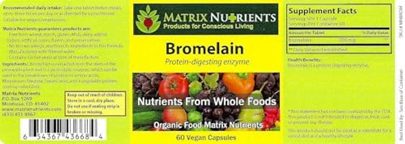 Bromelain - Highly Potent, 100% Organic, Protein-Digesting Enzyme Improve Digestion - Vegan Capsules (60Ct) Bromelain - Highly Potent, 100% Organic, Protein-Digesting Enzyme Improve Digestion - Vegan Capsules (60Ct)