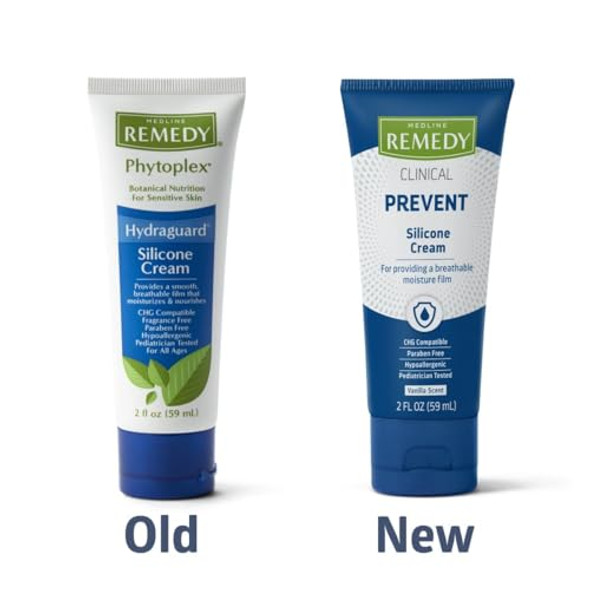 Medline Remedy Clinical Silicone Cream (2 Oz Tube), Vanilla Scent, Breathable Film, Soothing, Moisturizing, Nourishing, Hydrating Skin Care, For Cracked, Chapped, Sensitive Skin