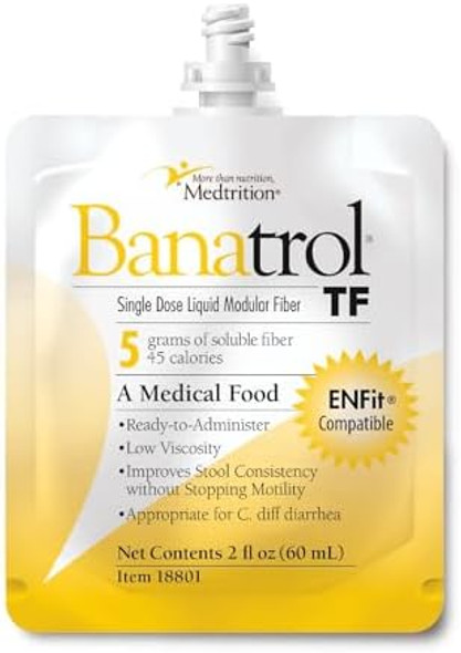 Medtrition Banatrol Tf Liquid Fiber For Tube Feeding – Enfit Compatible Diarrhea Management Supplement With Soluble Fiber And Prebiotics – Supports Gut Health Without Causing Constipation