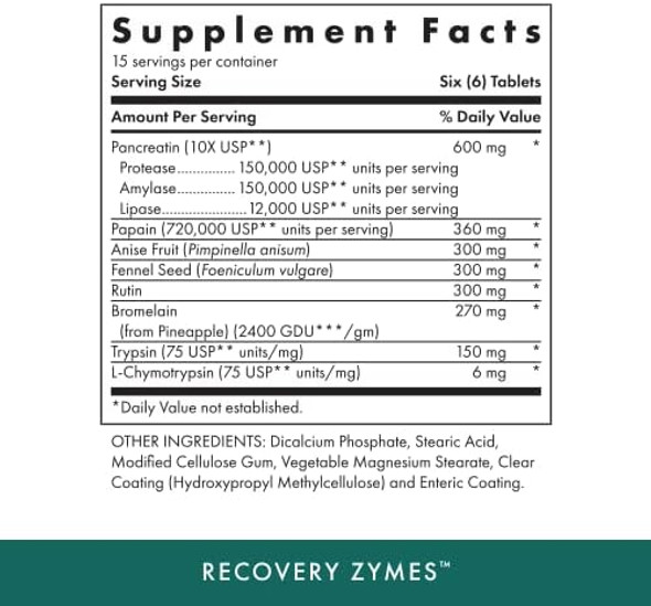 Michael'S Health Naturopathic Programs Recovery Zymes - 90 Enteric Coated Ph Stable Tablets - Proteolytic Enzyme Supplement - Supports Natural Inflammatory Response - 15 Servings Michael'S Health Naturopathic Programs Recovery Zymes - 90 Enteric Coated Ph Stable Tablets - Proteolytic Enzyme Supplement - Supports Natural Inflammatory Response - 15 Servings
