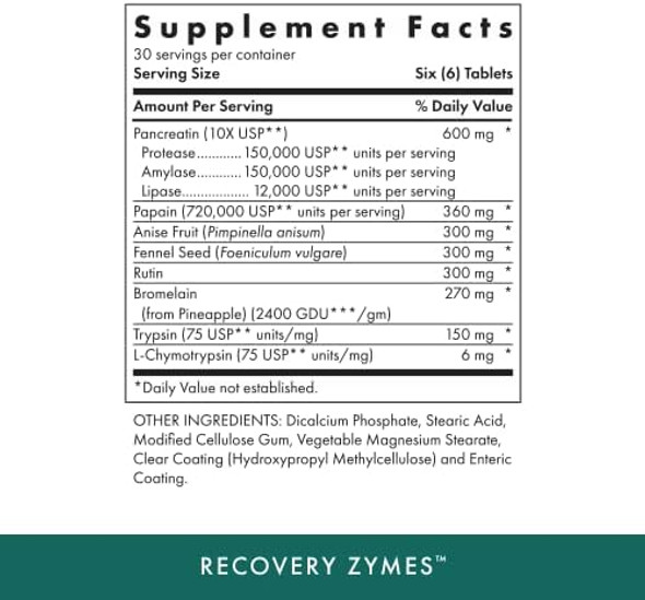 Michael'S Health Naturopathic Programs Recovery Zymes - 180 Enteric Coated Ph Stable Tablets - Proteolytic Enzyme Supplement - Supports Natural Inflammatory Response - 30 Servings Michael'S Health Naturopathic Programs Recovery Zymes - 180 Enteric Coated Ph Stable Tablets - Proteolytic Enzyme Supplement - Supports Natural Inflammatory Response - 30 Servings