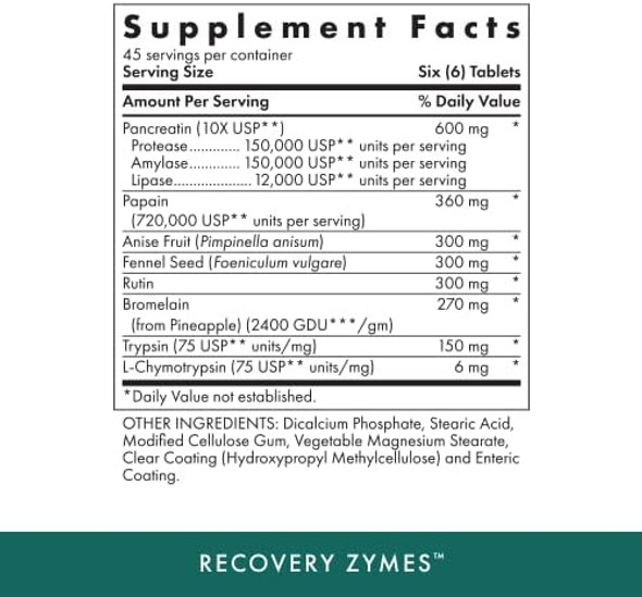 Michael'S Health Naturopathic Programs Recovery Zymes - 270 Enteric Coated Ph Stable Tablets - Proteolytic Enzyme Supplement - Supports Natural Inflammatory Response - 45 Servings Michael'S Health Naturopathic Programs Recovery Zymes - 270 Enteric Coated Ph Stable Tablets - Proteolytic Enzyme Supplement - Supports Natural Inflammatory Response - 45 Servings
