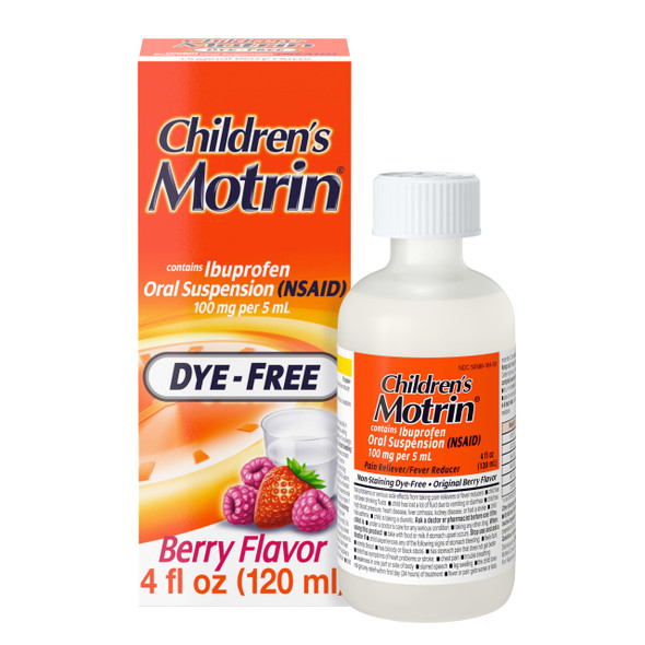 Children's Motrin Oral Suspension Medicine for Kids 100mg Ibuprofen Berry Flavored 4 fl. oz