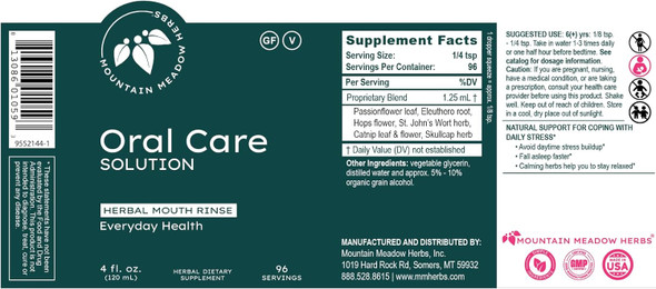 Oral Care Solution - 4 Oz - Dental Health Support Oral Care Solution - 4 Oz - Dental Health Support