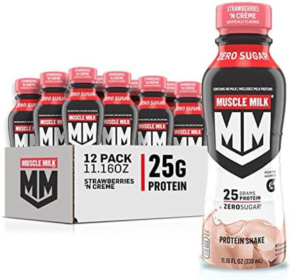 Muscle Milk Genuine Shake, Strawberry, 11.16 Fl Oz Bottles (12 Pack) & Optimum Nutrition Protein Shake, Chocolate, 24G Protein, 11 Fl Oz (12 Count) Muscle Milk Genuine Shake, Strawberry, 11.16 Fl Oz Bottles (12 Pack) & Optimum Nutrition Protein Shake, Chocolate, 24G Protein, 11 Fl Oz (12 Count)