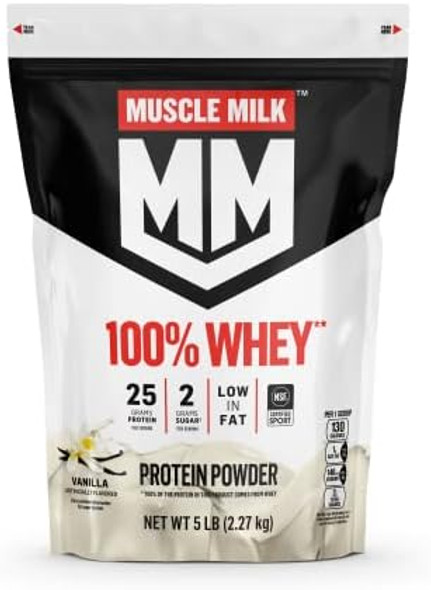 Muscle Milk 100% Whey Protein Powder, Vanilla, 5 Pound, 68 Servings & Pro Advanced Nutrition Protein Shake, Intense Vanilla, 11.16 Fl Oz (12 Pack) Muscle Milk 100% Whey Protein Powder, Vanilla, 5 Pound, 68 Servings & Pro Advanced Nutrition Protein Shake, Intense Vanilla, 11.16 Fl Oz (12 Pack)