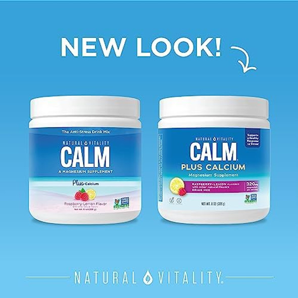 Natural Vitality Calm Magnesium Supplement Drink Mix Plus Calcium, Anti-Stress Drink Mix Powder, With Calcium, Vegetarian & Non-Gmo, Raspberry Lemon, 8 Oz Natural Vitality Calm Magnesium Supplement Drink Mix Plus Calcium, Anti-Stress Drink Mix Powder, With Calcium, Vegetarian & Non-Gmo, Raspberry Lemon, 8 Oz