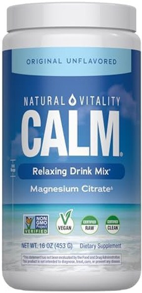 Natural Vitality Calm, Magnesium Supplement, Anti-Stress Drink Mix Powder, Gluten , Vegan, & Non-Gmo, Original Unflavored, 16 Oz Natural Vitality Calm, Magnesium Supplement, Anti-Stress Drink Mix Powder, Gluten , Vegan, & Non-Gmo, Original Unflavored, 16 Oz