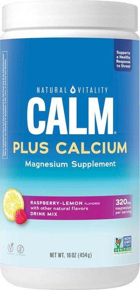 Natural Vitality Calm, Magnesium Citrate & Calcium Supplement, Drink Mix Powder Supports A Healthy Response To Stress, Gluten , Vegan, & Non-Gmo, Original, 16 Oz Natural Vitality Calm, Magnesium Citrate & Calcium Supplement, Drink Mix Powder Supports A Healthy Response To Stress, Gluten , Vegan, & Non-Gmo, Original, 16 Oz