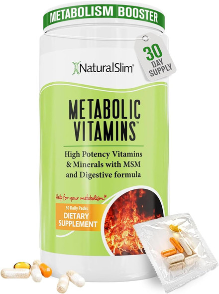 Naturalslim Metabolic Vitamins - Combination Of High Potency Multivitamins, Minerals, B Complex, Msm, & Digestive Formula Supplements For Men & Women - Energy & Metabolism Support - Capsule,1 Pack Naturalslim Metabolic Vitamins - Combination Of High Potency Multivitamins, Minerals, B Complex, Msm, & Digestive Formula Supplements For Men & Women - Energy & Metabolism Support - Capsule,1 Pack