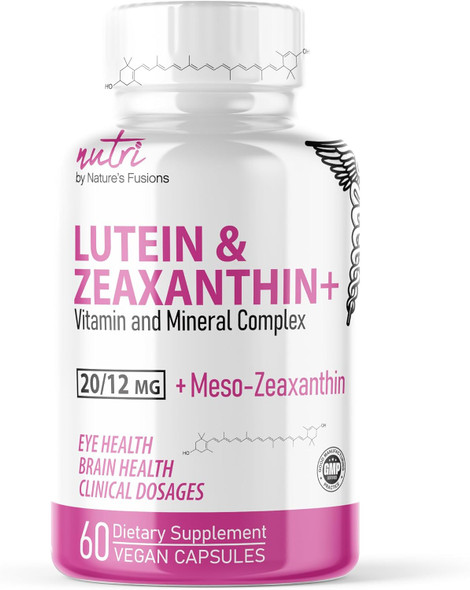 Nature'S Fusions Nutri Lutein 20Mg Eye Vitamins Complex - Triple Carotenoid Formula - Lutein And Zeaxanthin - Contains Zinc, Vitamins A,C,D3,E, Folate - 60 Capsules - Eye Health Supplements Nature'S Fusions Nutri Lutein 20Mg Eye Vitamins Complex - Triple Carotenoid Formula - Lutein And Zeaxanthin - Contains Zinc, Vitamins A,C,D3,E, Folate - 60 Capsules - Eye Health Supplements