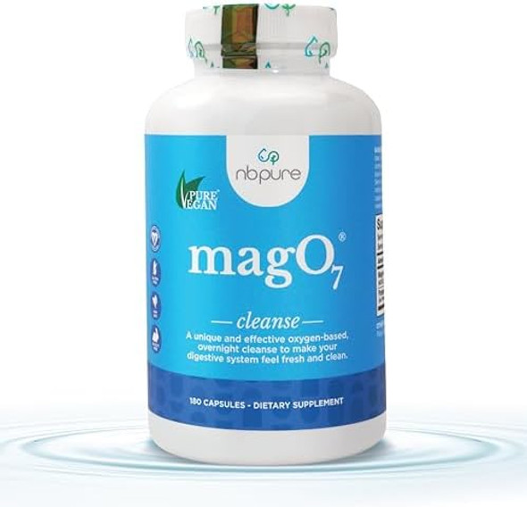 Nbpure Mago7 - Natural Colon Cleanse & Detox - Occasional Constipation Relief, Stool Softening, & Bloating Support For Men & Women - Ozonated Magnesium Oxide, 180 Capsules Nbpure Mago7 - Natural Colon Cleanse & Detox - Occasional Constipation Relief, Stool Softening, & Bloating Support For Men & Women - Ozonated Magnesium Oxide, 180 Capsules