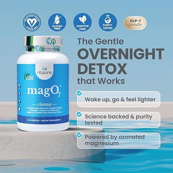 Nbpure Mago7 - Natural Colon Cleanse & Detox - Occasional Constipation Relief, Stool Softening, & Bloating Support For Men & Women - Ozonated Magnesium Oxide, 180 Capsules Nbpure Mago7 - Natural Colon Cleanse & Detox - Occasional Constipation Relief, Stool Softening, & Bloating Support For Men & Women - Ozonated Magnesium Oxide, 180 Capsules