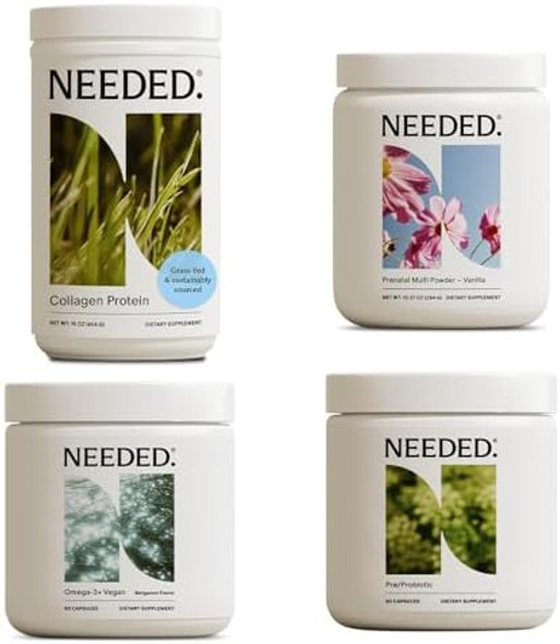 Needed. Prenatal Wellness Bundle  Multivitamin, Vegan Omega-3, Collagen, & Pre/Probiotic For Pregnancy & Postpartum Needed. Prenatal Wellness Bundle  Multivitamin, Vegan Omega-3, Collagen, & Pre/Probiotic For Pregnancy & Postpartum