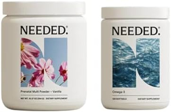 Needed. Vanilla Prenatal Multivitamin Powder & Omega-3 Bundle  Nutrient Support For Pregnancy & Postpartum Needed. Vanilla Prenatal Multivitamin Powder & Omega-3 Bundle  Nutrient Support For Pregnancy & Postpartum