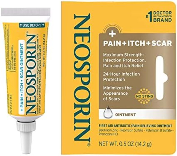 Neosporin Pain/Itch/Scar Multi-Action Ointment, 0.5 Ounce Per Box (9 Pack) Neosporin Pain/Itch/Scar Multi-Action Ointment, 0.5 Ounce Per Box (9 Pack)