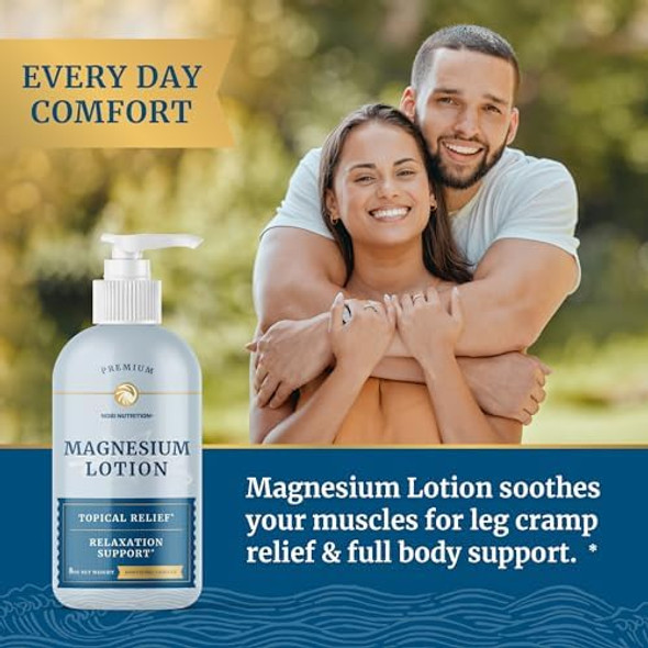 Nobi Nutrition Magnesium Lotion To Relieve Muscle Cramps & Soreness  Calming & Recovery Support, Muscle Relaxation  Topical Magnesium Cream For Leg Cramps  Maximum Absorption  With Shea Butter  8 Fl Oz. Nobi Nutrition Magnesium Lotion To Relieve Muscle Cramps & Soreness  Calming & Recovery Support, Muscle Relaxation  Topical Magnesium Cream For Leg Cramps  Maximum Absorption  With Shea Butter  8 Fl Oz.