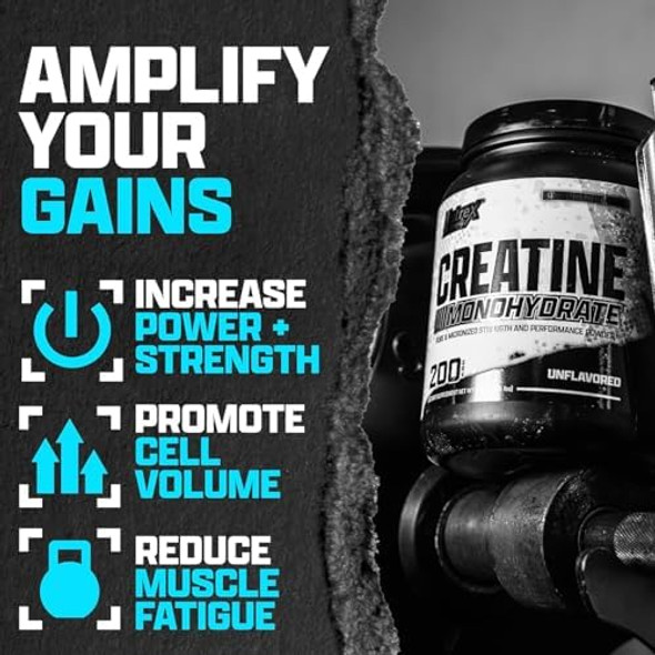Nutrex Research Ultra Pure Creatine Monohydrate Powder Unflavored  5G Micronized Creatine Powder For Muscle Gain, Strength, Endurance And Recovery (80 Servings (Pack Of 1)) Nutrex Research Ultra Pure Creatine Monohydrate Powder Unflavored  5G Micronized Creatine Powder For Muscle Gain, Strength, Endurance And Recovery (80 Servings (Pack Of 1))