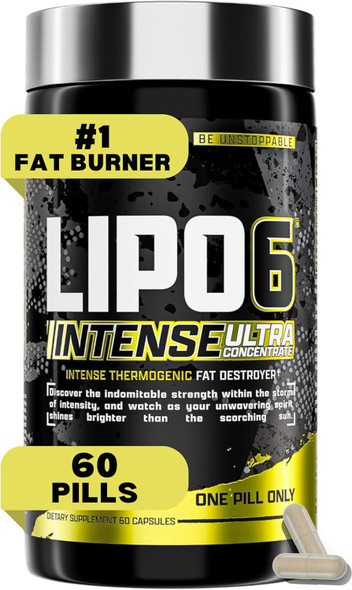Nutrex Research Lipo6 Black Intense Ultra Concentrate Thermogenic Belly Fat Burner For Men And Women  Diet Weight Loss Supplement And Appetite Suppressant  60 Diet Pills