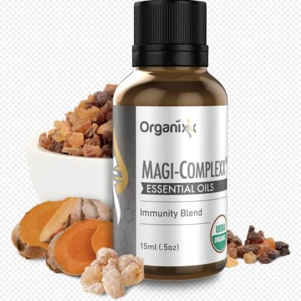 Organixx Magi Complexx Essential Oils Magi For Immune Support With Turmeric, Frankincense, Myrrh, Pure, Natural, Zero Additives, Use In Oil Diffuser, Bath Water, Lotions, Immunity Blend, Non Gmo, 5 Ml Organixx Magi Complexx Essential Oils Magi For Immune Support With Turmeric, Frankincense, Myrrh, Pure, Natural, Zero Additives, Use In Oil Diffuser, Bath Water, Lotions, Immunity Blend, Non Gmo, 5 Ml