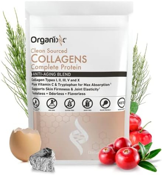 Organixx Clean Sourced Collagen Powder, Unflavored, 20 Servings & Multi-Vita-Maxx Whole Food Multivitamin Organixx Clean Sourced Collagen Powder, Unflavored, 20 Servings & Multi-Vita-Maxx Whole Food Multivitamin