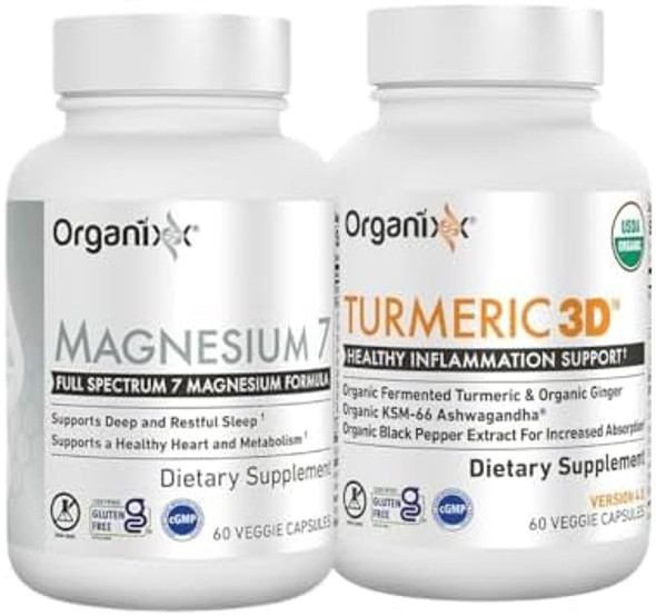 Organixx Magnesium Glycinate & Turmeric Curcumin Bundle - 60 Caps Each Organixx Magnesium Glycinate & Turmeric Curcumin Bundle - 60 Caps Each