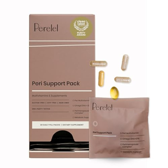 Perelel Peri Support Pack, Perimenopause Vitamins For Women, For Womens Nutrition Support & Overall Wellness, Soy & Gluten , Non Gmo, 30 Daily Pill Packs Perelel Peri Support Pack, Perimenopause Vitamins For Women, For Womens Nutrition Support & Overall Wellness, Soy & Gluten , Non Gmo, 30 Daily Pill Packs