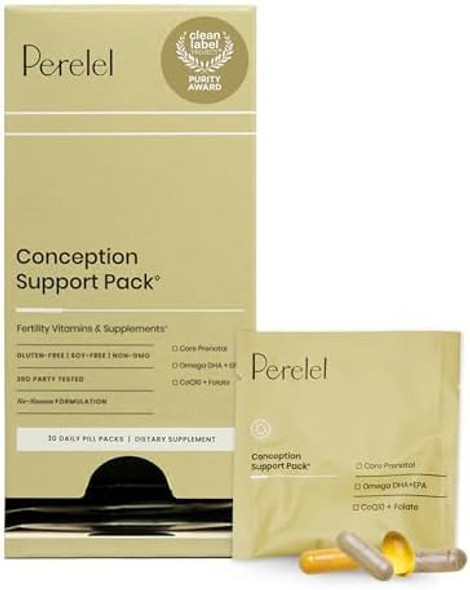 Perelel Conception Support Pack, Prenatal Multivitamin With Dha Omega 3, Coq10 & Folate, Supports Fertility Wellness For Women, Soy & Gluten , Non Gmo, 30 Daily Pill Packs Perelel Conception Support Pack, Prenatal Multivitamin With Dha Omega 3, Coq10 & Folate, Supports Fertility Wellness For Women, Soy & Gluten , Non Gmo, 30 Daily Pill Packs