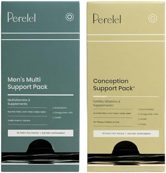 Perelel Conception Support Pack & Men'S Multi Support Pack, Prenatal Multivitamin For Fertility Wellness & Daily Multivitamin For Men'S Wellness, 60 Daily Pill Packs Perelel Conception Support Pack & Men'S Multi Support Pack, Prenatal Multivitamin For Fertility Wellness & Daily Multivitamin For Men'S Wellness, 60 Daily Pill Packs