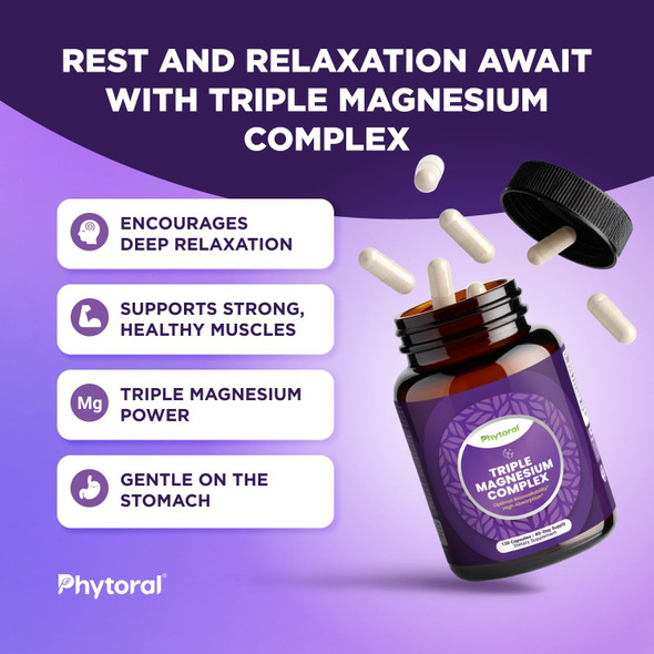 Phytoral Highly Potent Magnesium Complex Capsules - Triple Magnesium Blend With Taurate Glycinate And Malate - 400Mg Supplement Supports Relaxation & Overall Wellness Non-Gmo Vegan 120 Capsules Phytoral Highly Potent Magnesium Complex Capsules - Triple Magnesium Blend With Taurate Glycinate And Malate - 400Mg Supplement Supports Relaxation & Overall Wellness Non-Gmo Vegan 120 Capsules