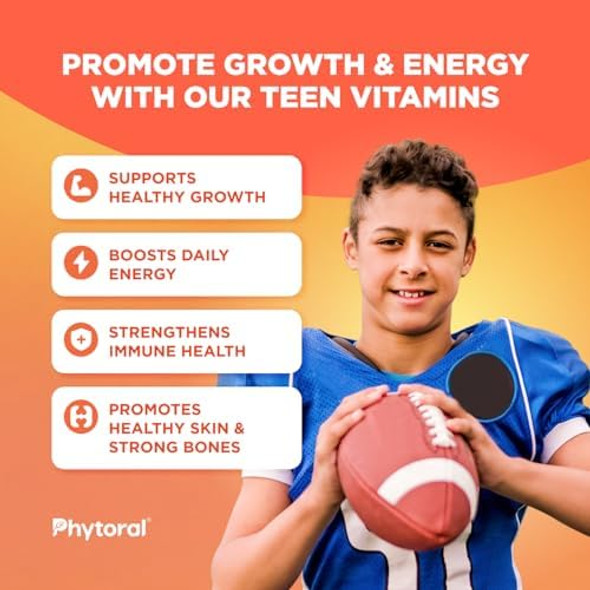 Phytoral Daily Teen Gummy Vitamins 90 Days Supply - Multivitamin For Boys And Girls 13-17 Daily Multivitamin Gummies For Teenagers - Essential Vitamins For Growing Teens - Support Health Growth And Development Phytoral Daily Teen Gummy Vitamins 90 Days Supply - Multivitamin For Boys And Girls 13-17 Daily Multivitamin Gummies For Teenagers - Essential Vitamins For Growing Teens - Support Health Growth And Development