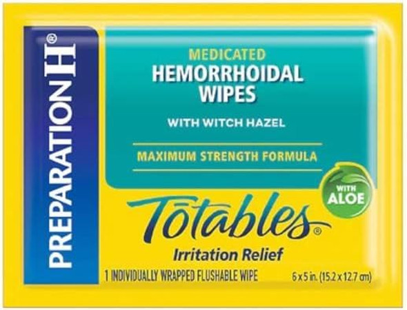 Preparation H Totables Medicated Hemorrhoidal Flushable Wipes With Witch Hazel, Maximum Strength Formula, Gentle Everyday Cleansing With Aloe, Individually Wrapped, 10 Ct (Pack Of 6) Preparation H Totables Medicated Hemorrhoidal Flushable Wipes With Witch Hazel, Maximum Strength Formula, Gentle Everyday Cleansing With Aloe, Individually Wrapped, 10 Ct (Pack Of 6)